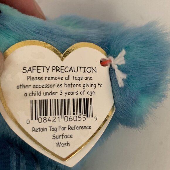 TY Beanie Babies Azure The Blue Bear Attic Treasures Collection 1993 With Tag - Picture 6 of 8